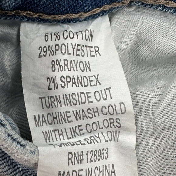 Indigo Rein High Rise Flare Leg Curvy Jeans Womens 15 Stretch Denim Blue Ripped - Picture 13 of 14